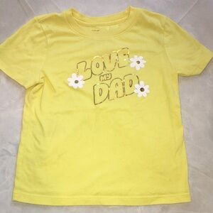 Cat & Jack Love My Dad Cute Daisy Yellow Tee for Girls